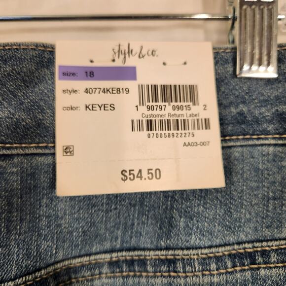 STYLE & CO Blue Denim Embroidered Birds Boho Cottagecore Mini Skirt Women 18 NEW - Picture 5 of 12